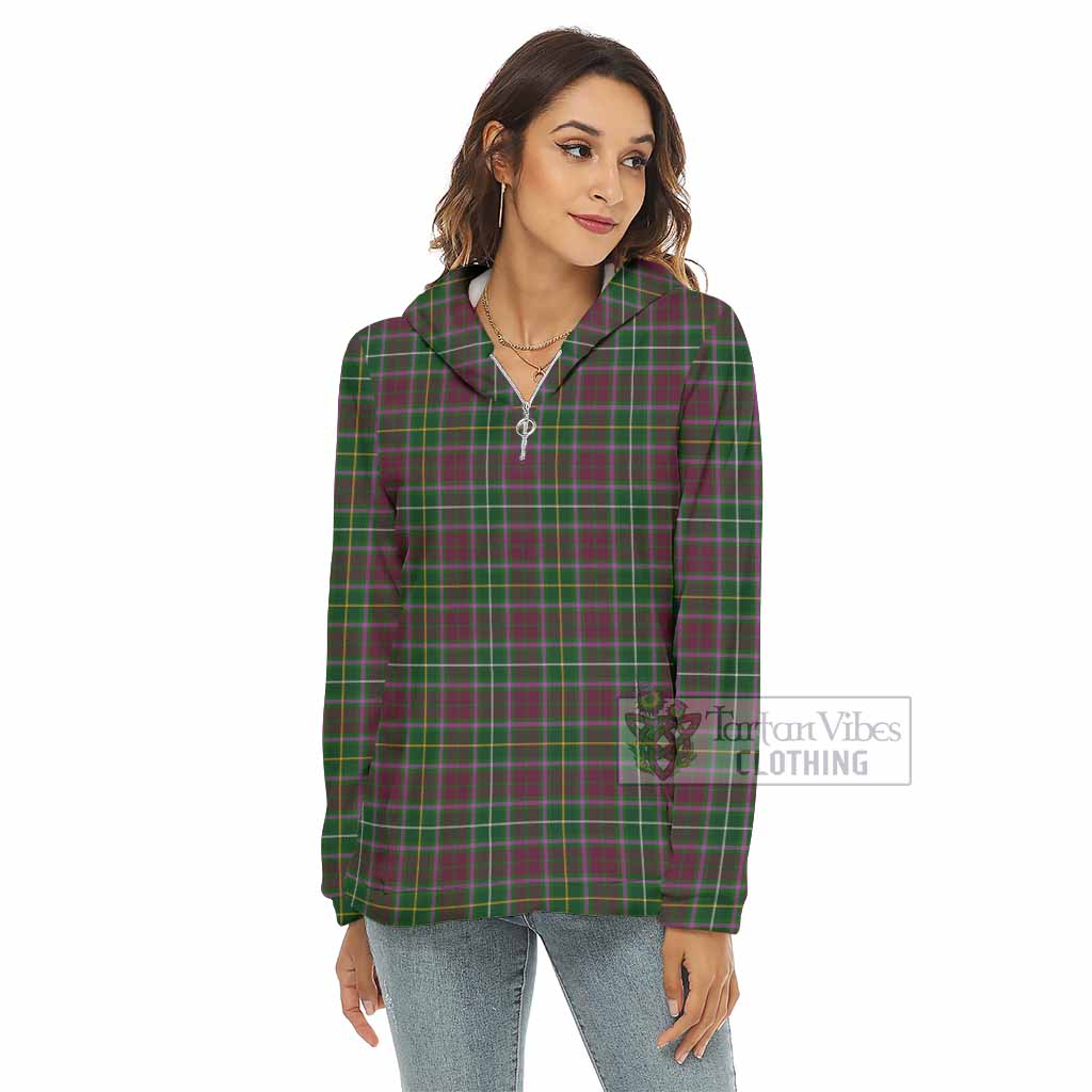 Tartan Vibes Clothing Crosbie Tartan Women's Borg  Half Zip Fleece Hoodie