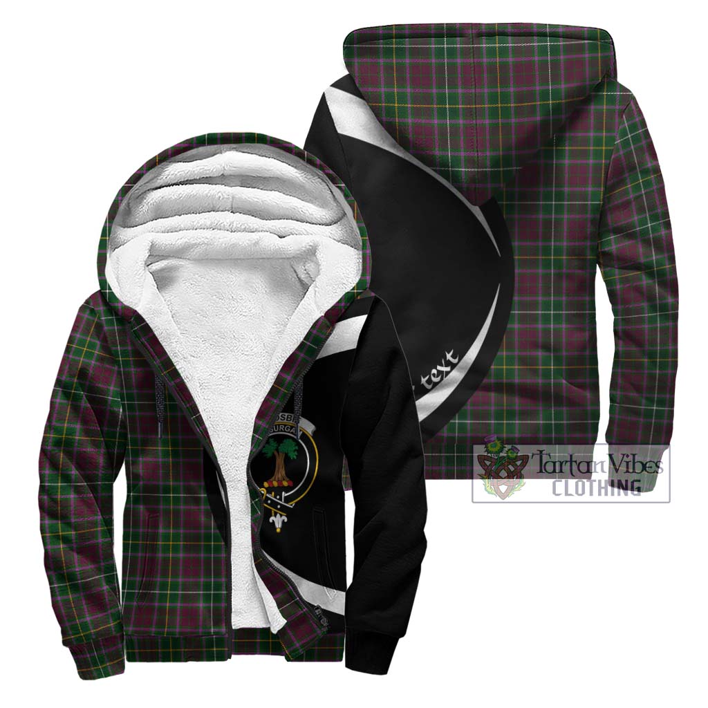 Crosbie Tartan Sherpa Hoodie with Family Crest Circle Style Unisex - Tartan Vibes Clothing