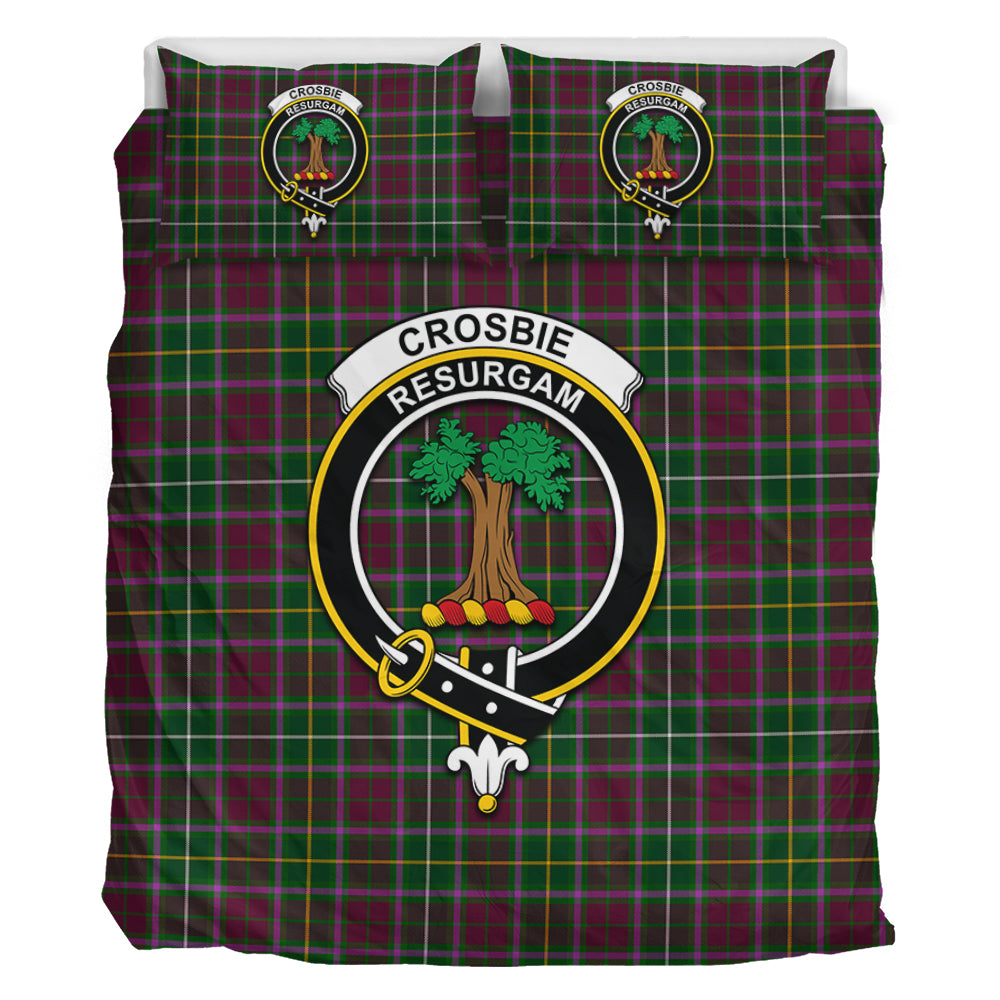 Crosbie Tartan Bedding Set with Family Crest - Tartan Vibes Clothing
