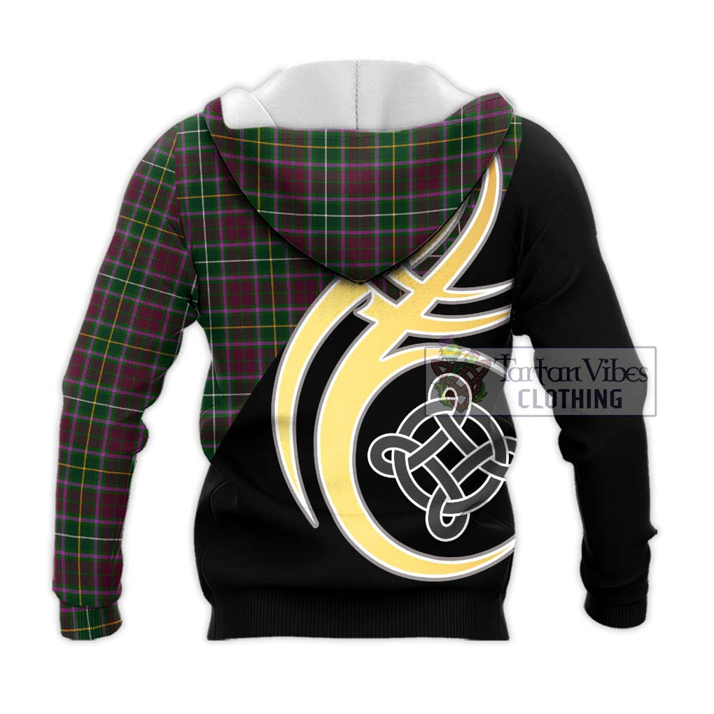 Crosbie Tartan Knitted Hoodie with Family Crest and Celtic Symbol Style - Tartan Vibes Clothing