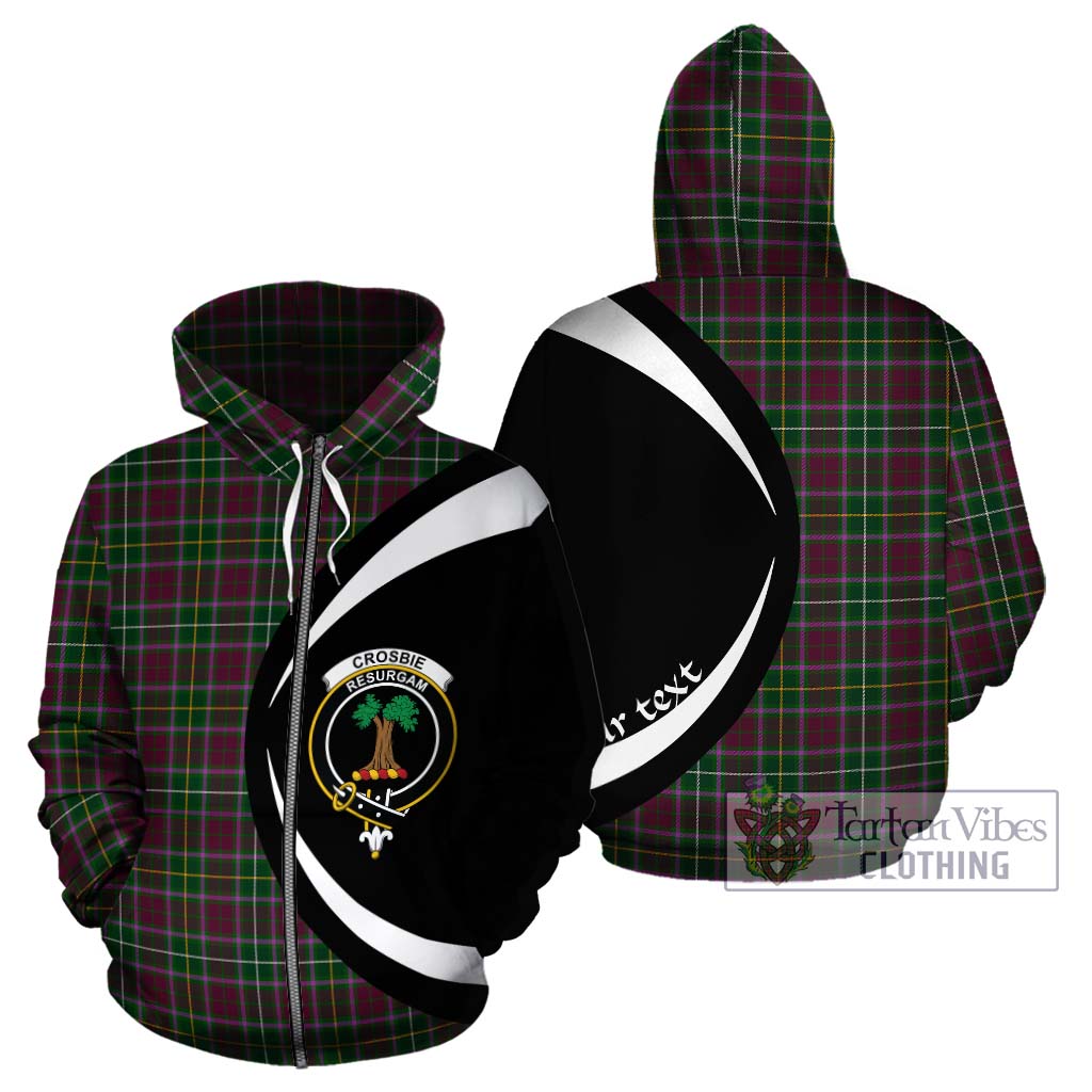 Tartan Vibes Clothing Crosbie Tartan Hoodie with Family Crest Circle Style