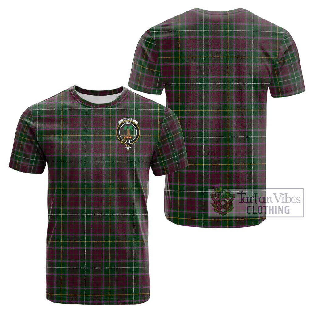 Crosbie Tartan Cotton T-Shirt with Family Crest Kid's Shirt - Tartanvibesclothing Shop