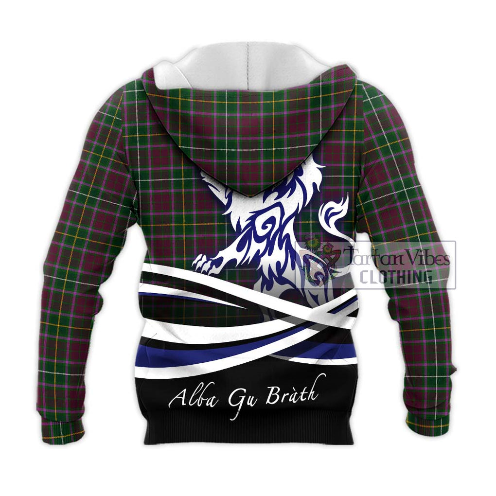Crosbie Tartan Knitted Hoodie with Alba Gu Brath Regal Lion Emblem - Tartan Vibes Clothing