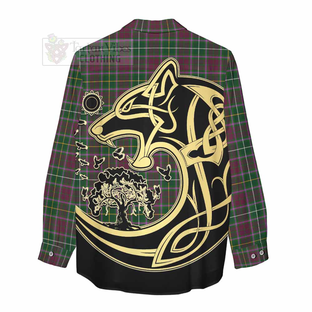 Crosbie Tartan Women's Casual Shirt with Family Crest Celtic Wolf Style - Tartan Vibes Clothing