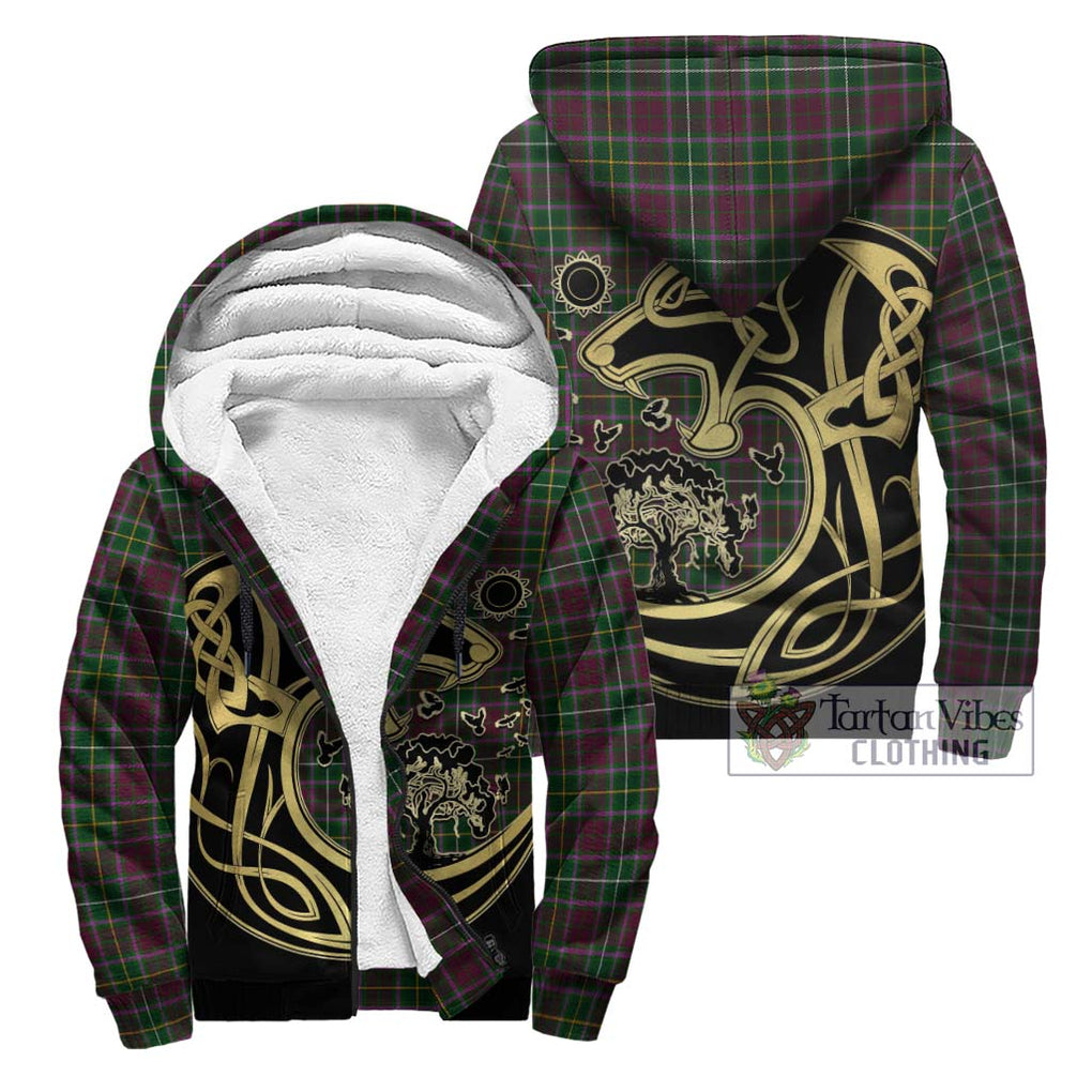 Crosbie Tartan Sherpa Hoodie with Family Crest Celtic Wolf Style Unisex - Tartan Vibes Clothing