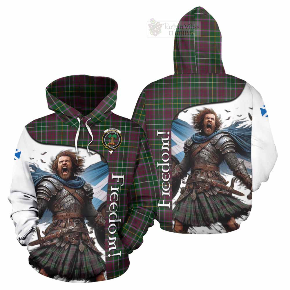 Tartan Vibes Clothing Crosbie Crest Tartan Hoodie Inspired by the Freedom of Scottish Warrior