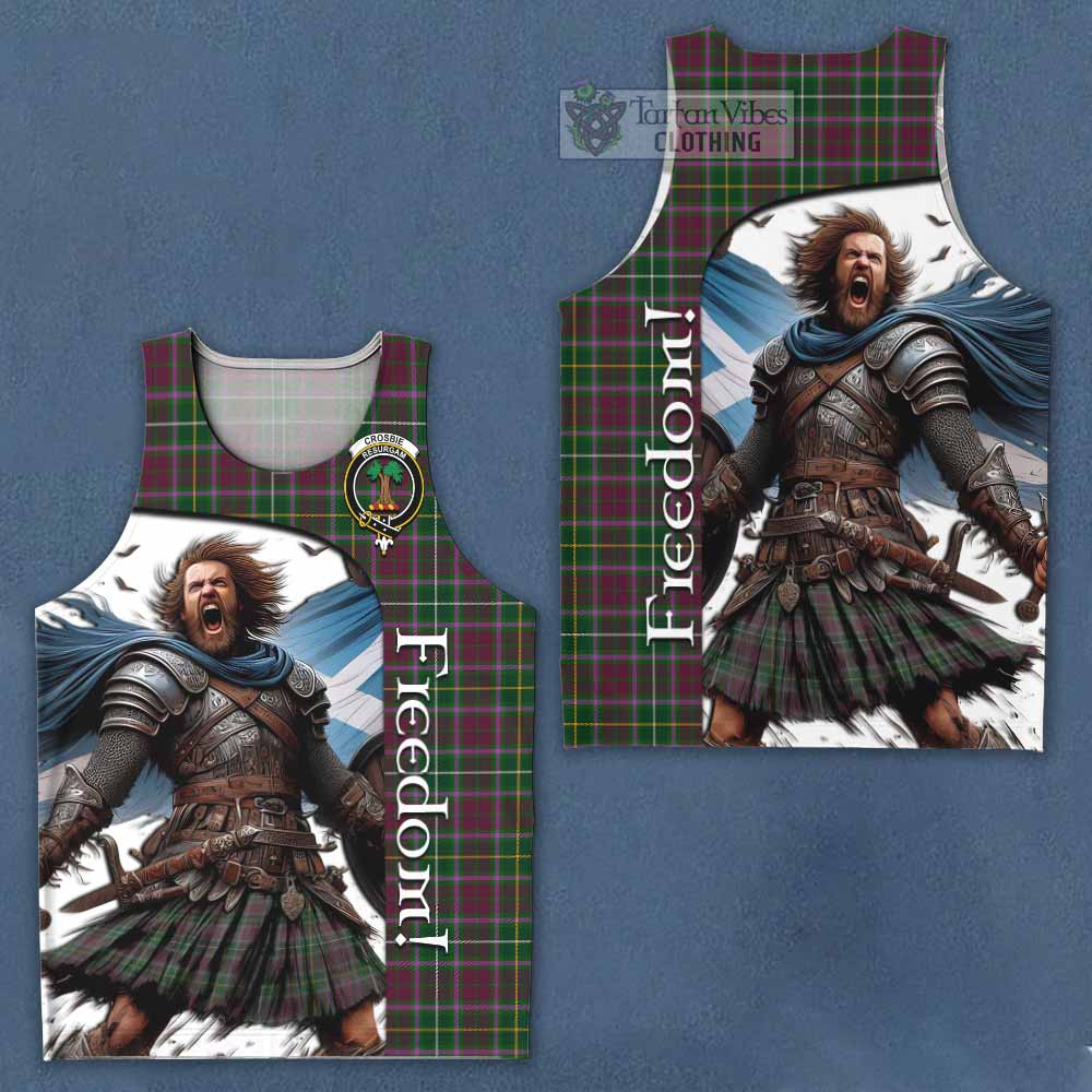 Tartan Vibes Clothing Crosbie Crest Tartan Men's Tank Top Inspired by the Freedom of Scottish Warrior