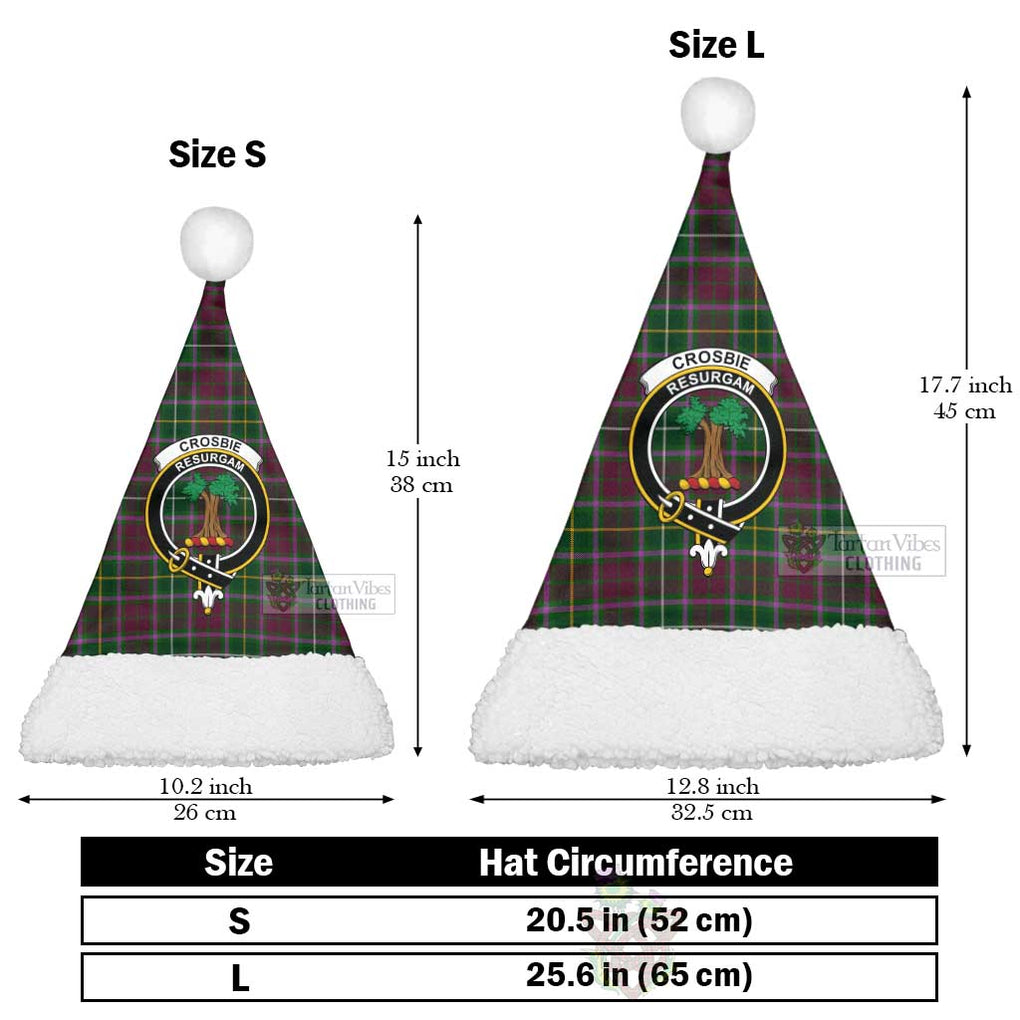 Tartan Vibes Clothing Crosbie Tartan Christmas Santa Hats with Family Crest