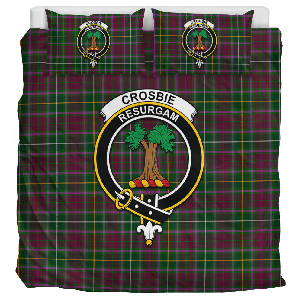 Crosbie Tartan Bedding Set with Family Crest UK Bedding Set UK Super King 104*94 inch - Tartan Vibes Clothing