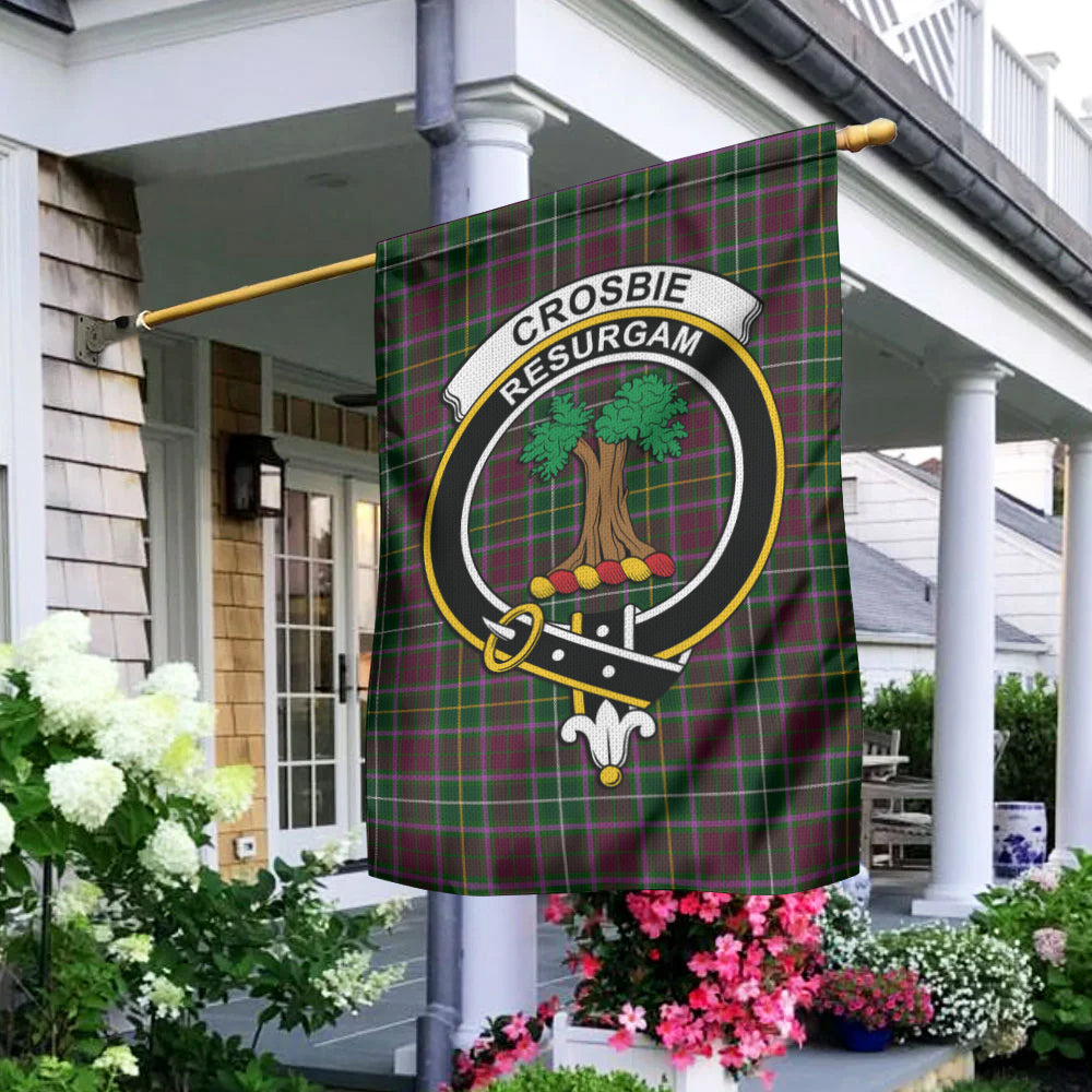 Crosbie Tartan Flag with Family Crest - Tartan Vibes Clothing