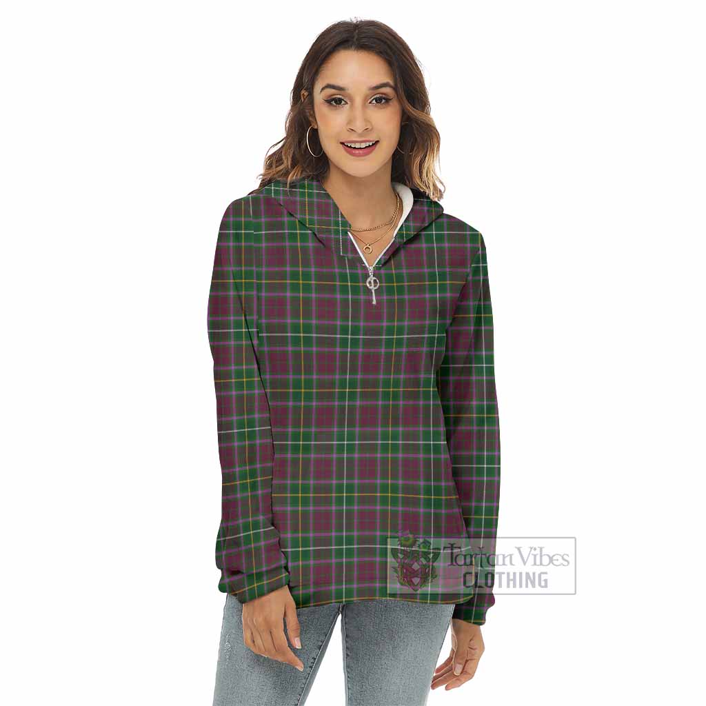 Tartan Vibes Clothing Crosbie Tartan Women's Borg  Half Zip Fleece Hoodie