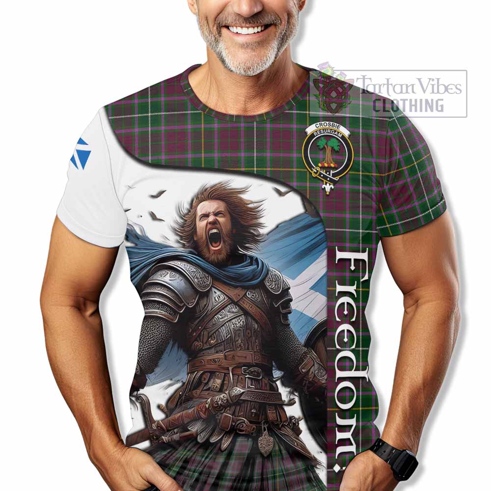 Crosbie Crest Tartan T-Shirt Inspired by the Freedom of Scottish Warrior - Tartan Vibes Clothing