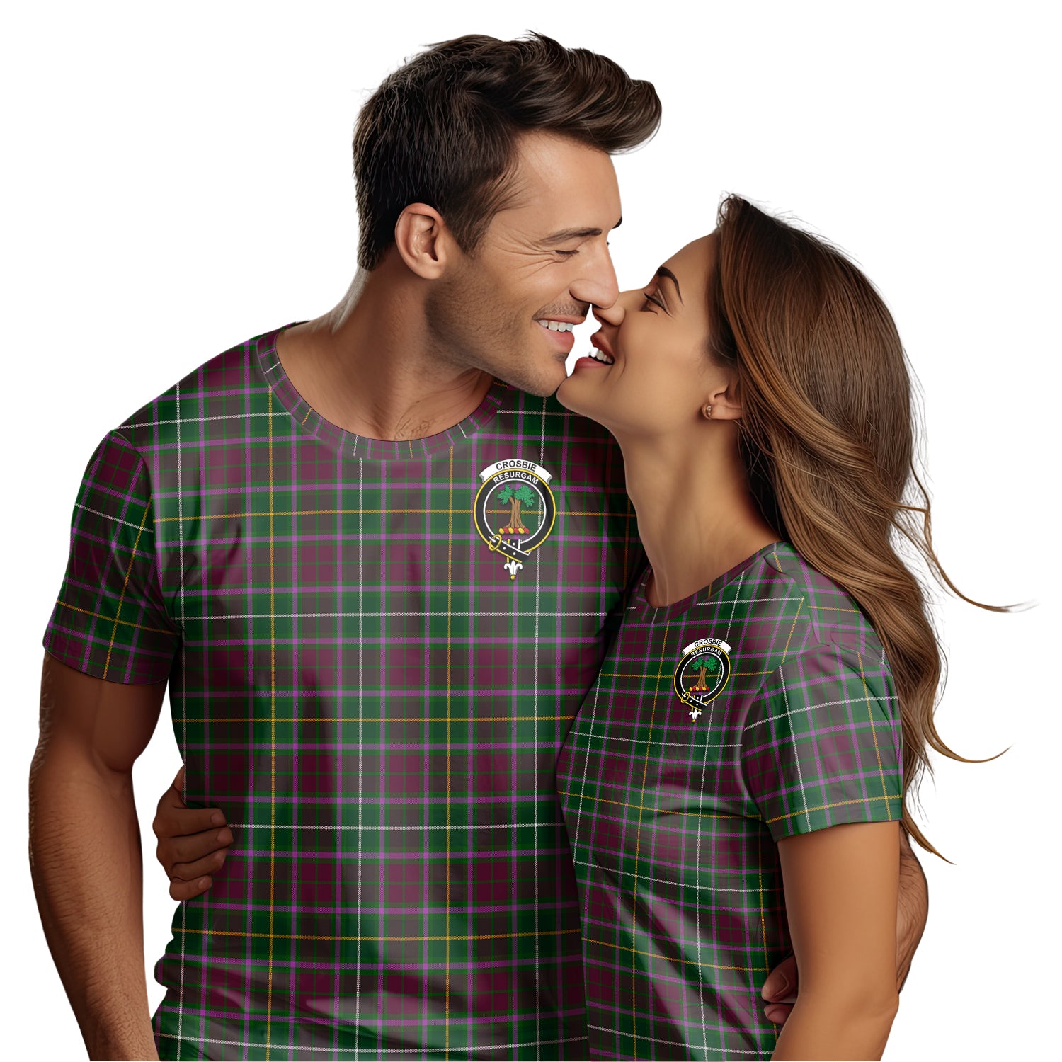 Crosbie Tartan T-Shirt with Family Crest - Tartan Vibes Clothing