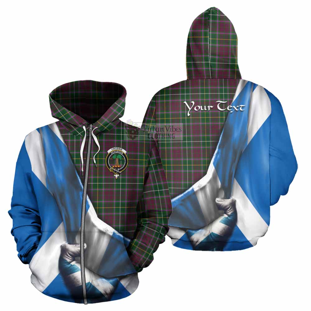 Tartan Vibes Clothing Crosbie Tartan Hoodie with Family Crest Scotland Patriotic Style