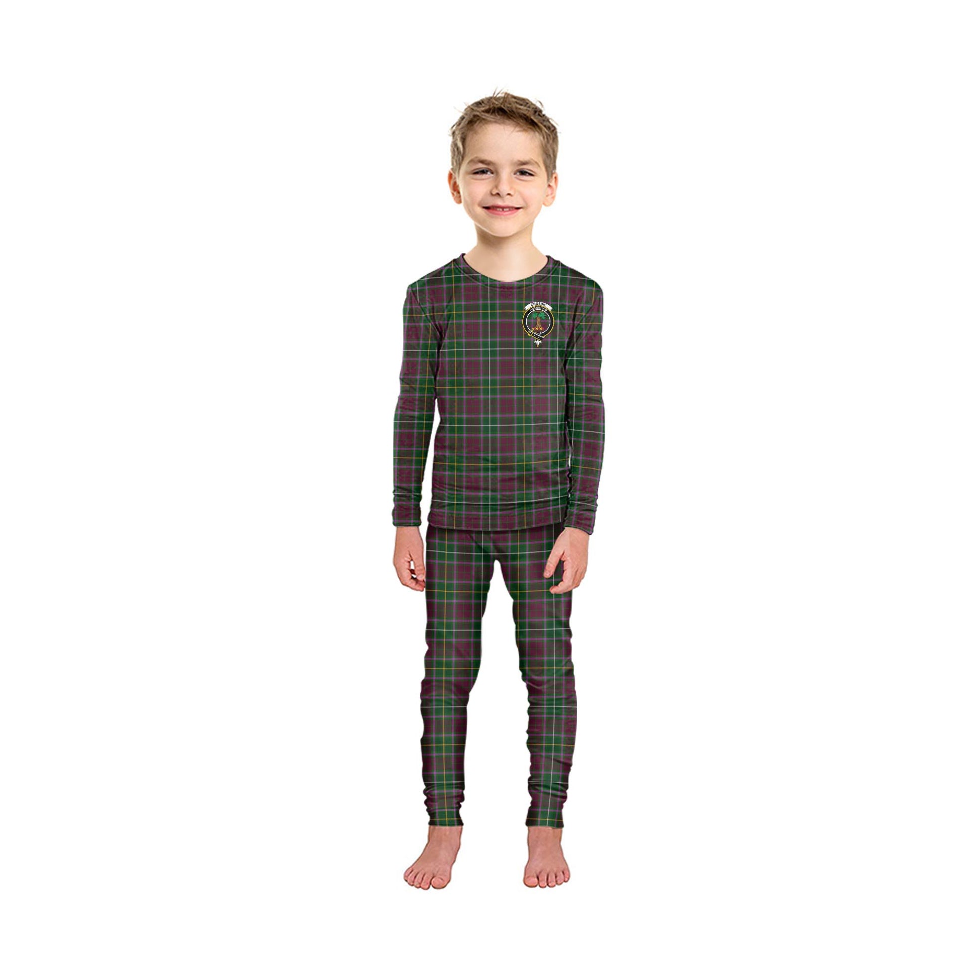 Crosbie Tartan Pajamas Family Set with Family Crest - Tartan Vibes Clothing