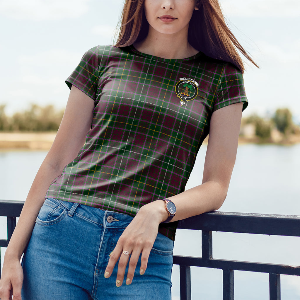 Crosbie Tartan T-Shirt with Family Crest - Tartan Vibes Clothing