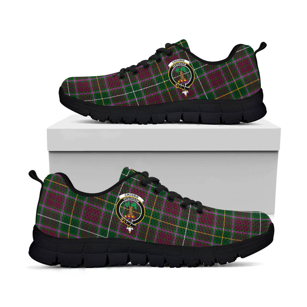 Crosbie Tartan Sneakers with Family Crest - Tartan Vibes Clothing