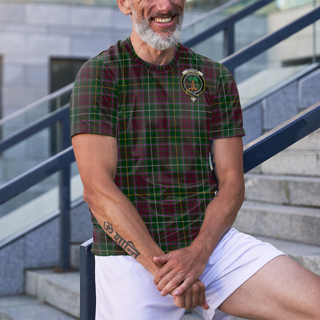 Crosbie Tartan T-Shirt with Family Crest - Tartan Vibes Clothing