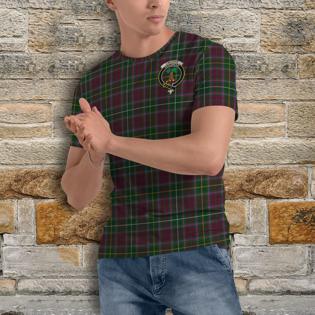 Crosbie Tartan T-Shirt with Family Crest - Tartan Vibes Clothing