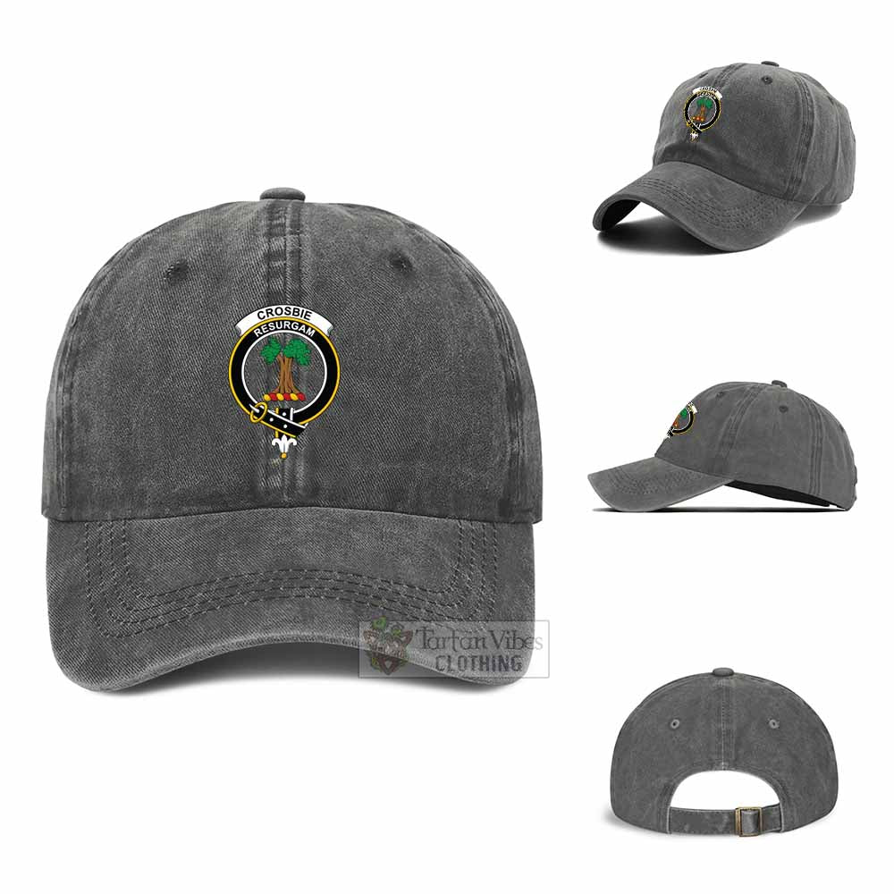 Tartan Vibes Clothing Crosbie Clan Crest Denim Classic Cap