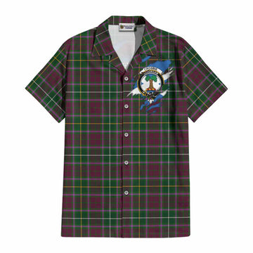 Crosbie Clan Crest In Me Tartan Cotton Hawaiian Shirt Scotland Flag Style