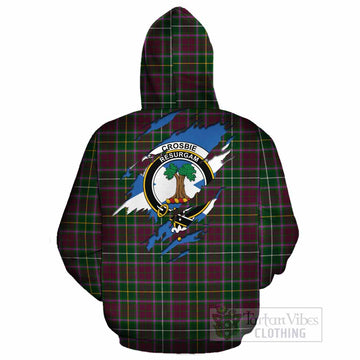 Crosbie Clan Crest In Me Tartan Cotton Hoodie Scotland Flag Style