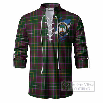 Crosbie Clan Crest In Me Tartan Ghillie Shirt Scotland Flag Style