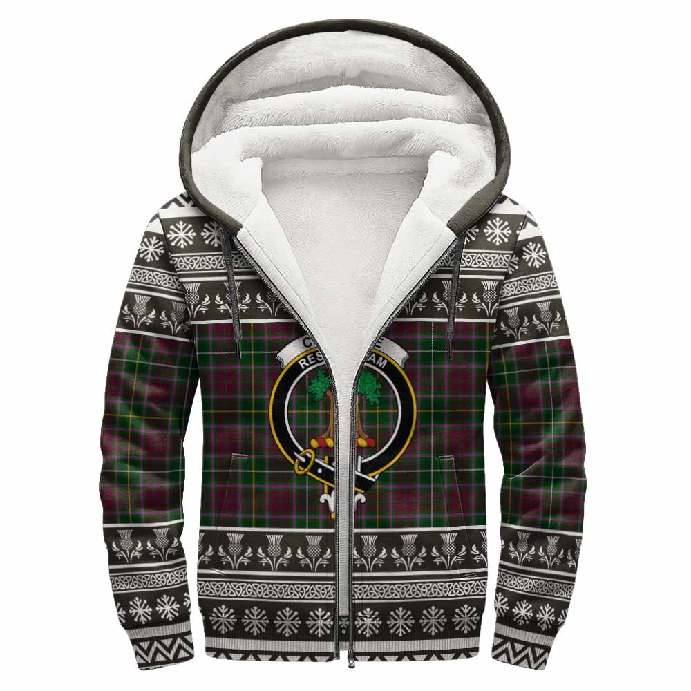 Crosbie Clan Tartan Christmas Fleece Hoodie with Family Crest - Tartan Vibes Clothing