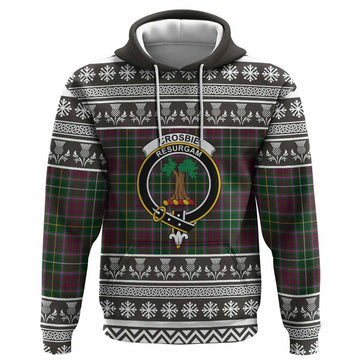 Crosbie Clan Tartan Christmas Hoodie with Family Crest - Tartan Vibes Clothing