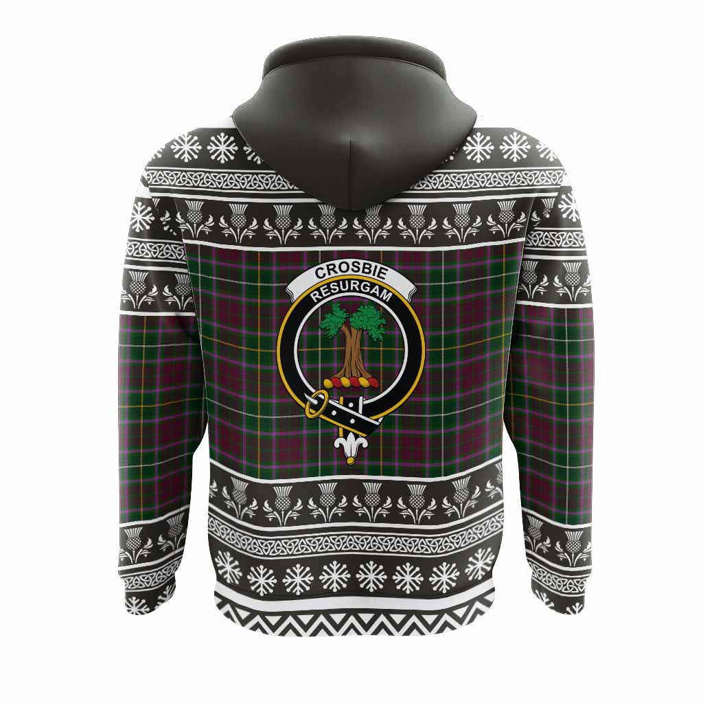 Crosbie Clan Tartan Christmas Hoodie with Family Crest - Tartan Vibes Clothing