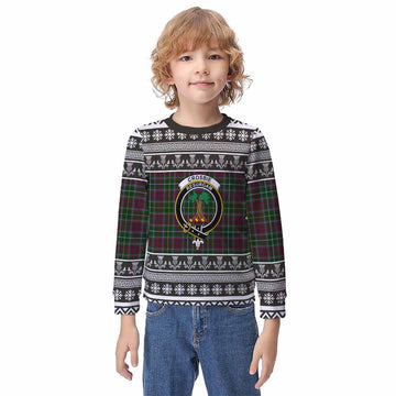 Crosbie Clan Tartan Christmas Kid Ugly Sweatshirt with Family Crest - Tartan Vibes Clothing