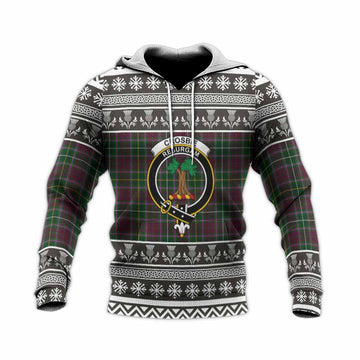 Crosbie Clan Tartan Christmas Knitted Hoodie with Family Crest - Tartan Vibes Clothing
