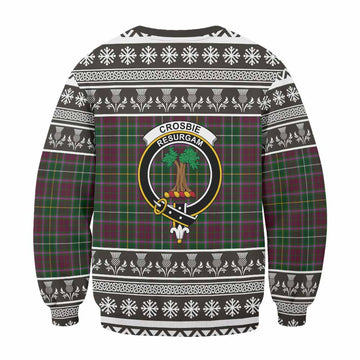 Crosbie Clan Tartan Christmas Sweatshirt with Family Crest - Tartan Vibes Clothing