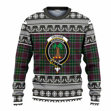 Crosbie Clan Tartan Christmas Ugly Sweater with Family Crest - Tartan Vibes Clothing