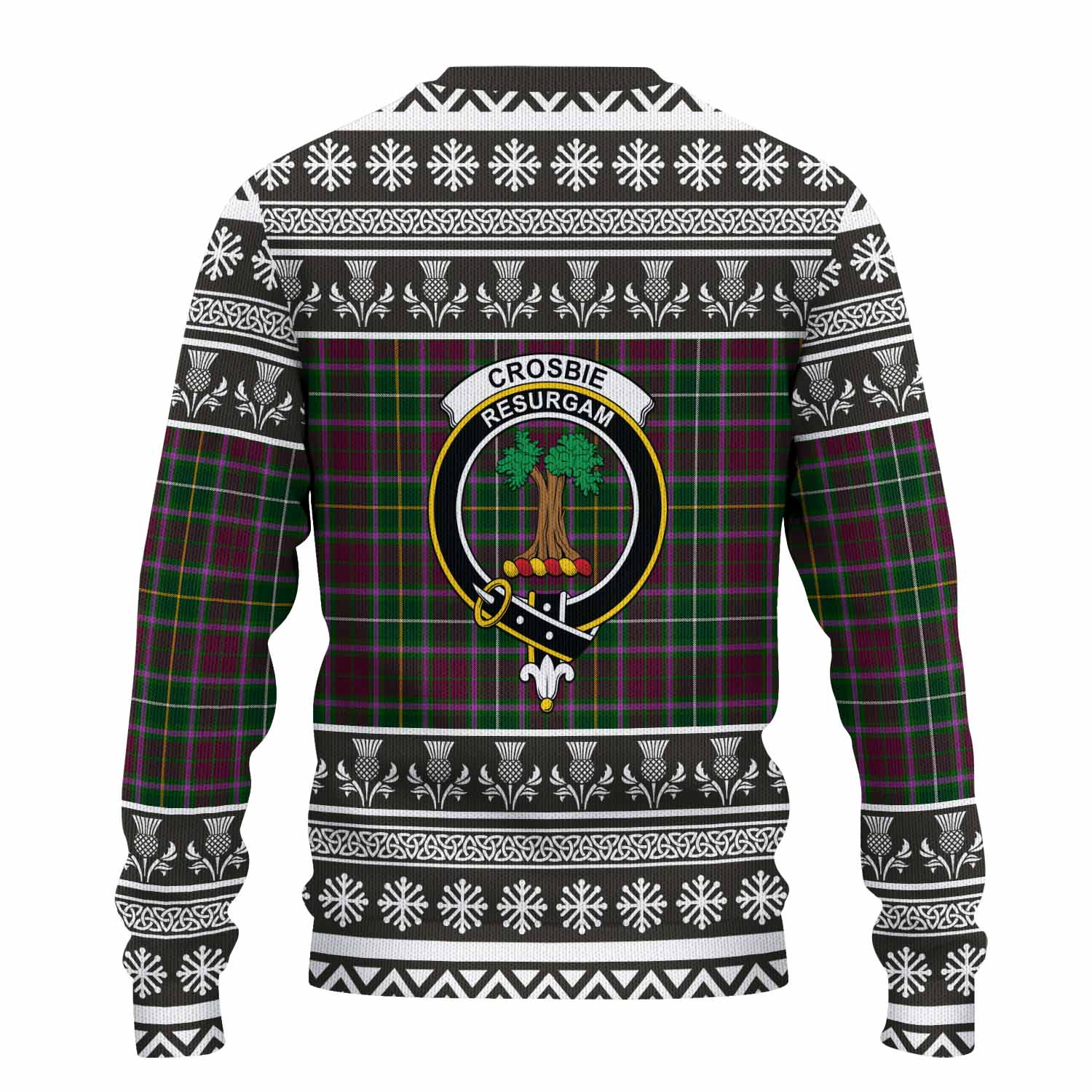 Crosbie Clan Tartan Christmas Ugly Sweater with Family Crest - Tartan Vibes Clothing