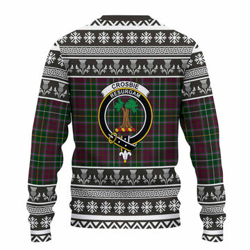 Crosbie Clan Tartan Christmas Ugly Sweater with Family Crest - Tartan Vibes Clothing