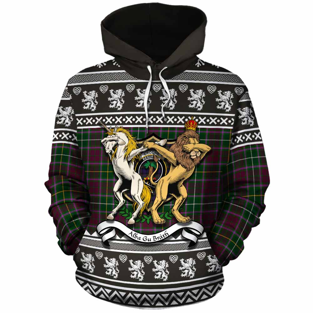 Crosbie Clan Tartan Crest Christmas Cotton Hoodie Coat of Arms Funny Style - Tartan Vibes Clothing