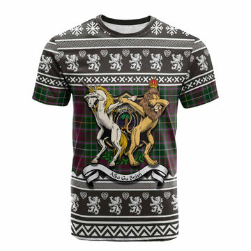Crosbie Clan Tartan Crest Christmas Cotton T-shirt Coat of Arms Funny Style