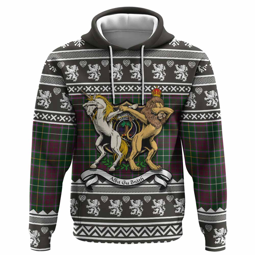 Crosbie Clan Tartan Crest Christmas Hoodie Coat of Arms Funny Style - Tartan Vibes Clothing
