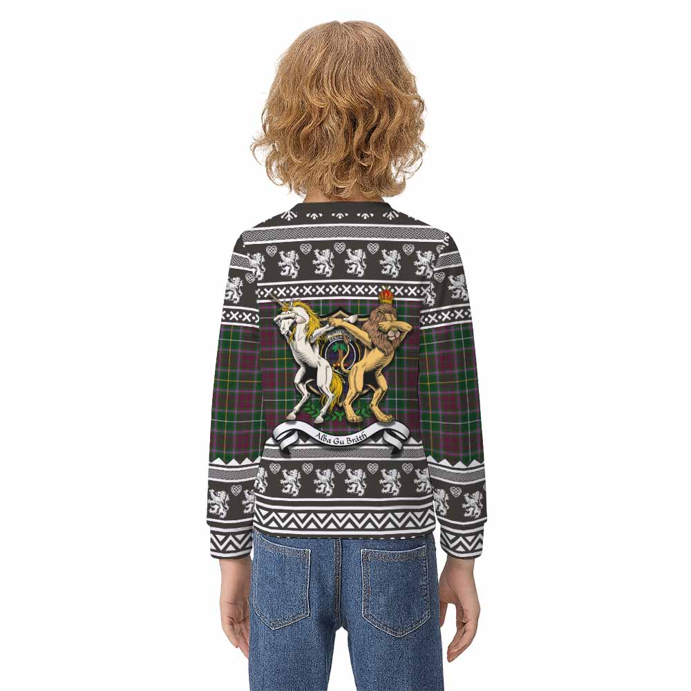 Crosbie Clan Tartan Crest Christmas Kid Ugly Sweatshirt Coat of Arms Funny Style - Tartan Vibes Clothing