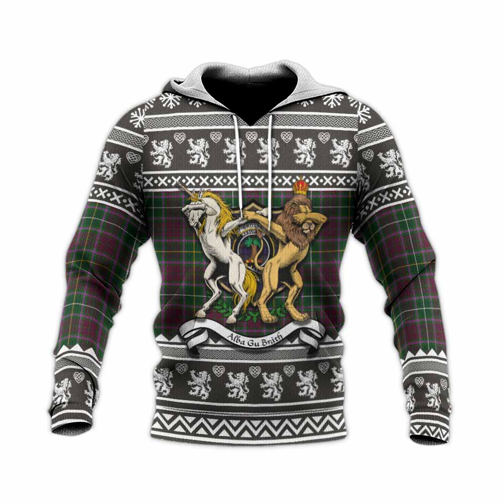 Crosbie Clan Tartan Crest Christmas Knitted Hoodie Coat of Arms Funny Style - Tartan Vibes Clothing