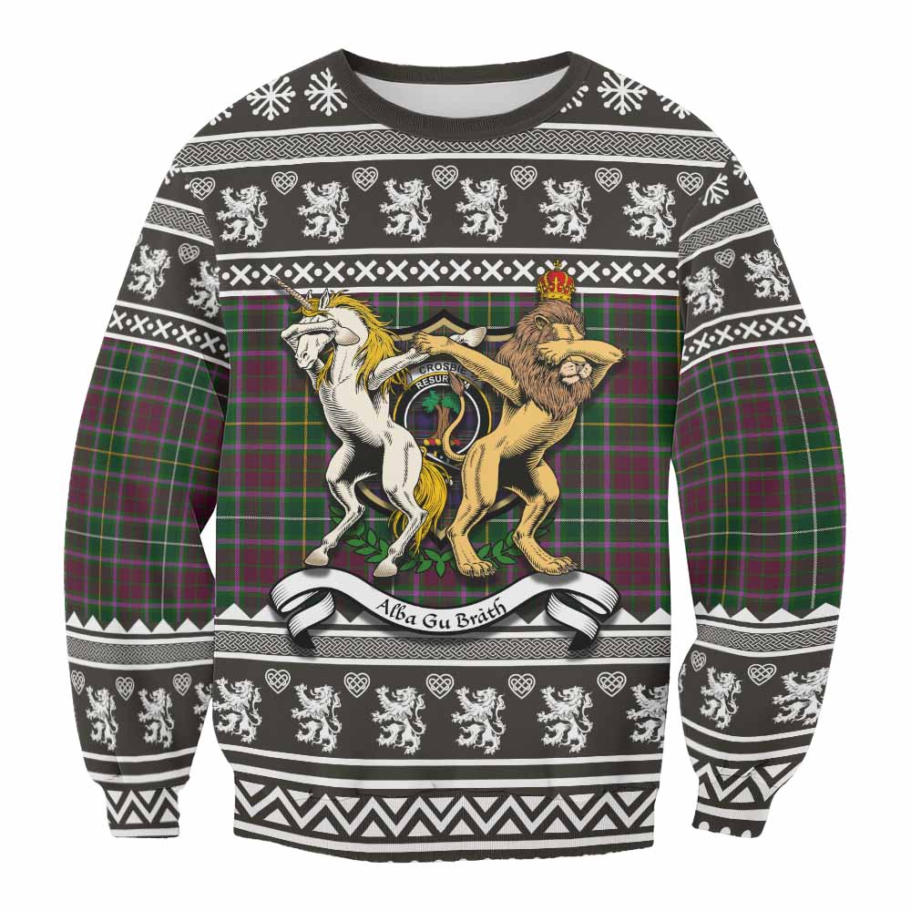 Crosbie Clan Tartan Crest Christmas Sweatshirt Coat of Arms Funny Style - Tartan Vibes Clothing