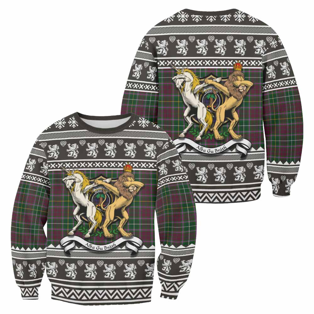 Crosbie Clan Tartan Crest Christmas Sweatshirt Coat of Arms Funny Style - Tartan Vibes Clothing