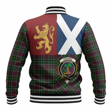 Crosbie Crest Tartan Baseball Jacket with Lion Rampant Saltire Style