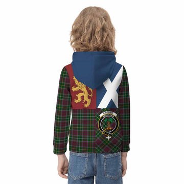 Crosbie Crest Tartan Kid Hoodie with Lion Rampant Saltire Style - Tartan Vibes Clothing