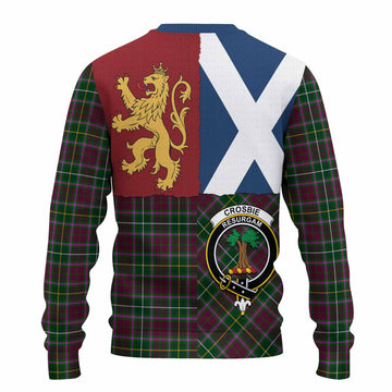Crosbie Crest Tartan Knitted Sweater with Lion Rampant Saltire Style