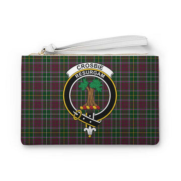 Tartan Vibes Clothing Crosbie Family Crest Tartan Clutch Bag