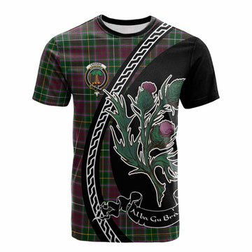 Crosbie Family Crest Tartan Cotton T-shirt Alba Thistle Inspired
