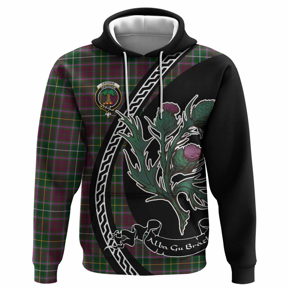 Crosbie Family Crest Tartan Hoodie Alba Thistle Inspired - Tartan Vibes Clothing