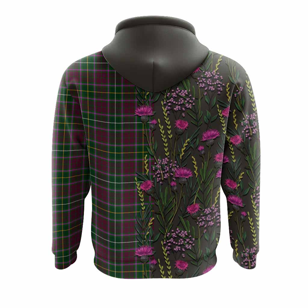 Crosbie Family Crest Tartan Hoodie Scottish Thistle Flower Pattern Half Style - Tartan Vibes Clothing
